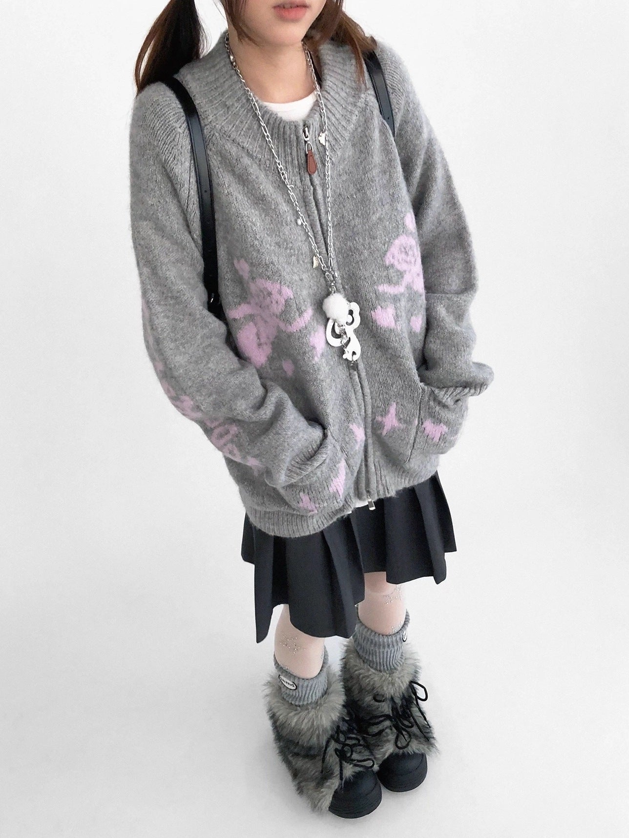 innomoood Cozy Thermal Commuter Loose Fit Pullover Round Neck Unisex Solid Knit Sweater