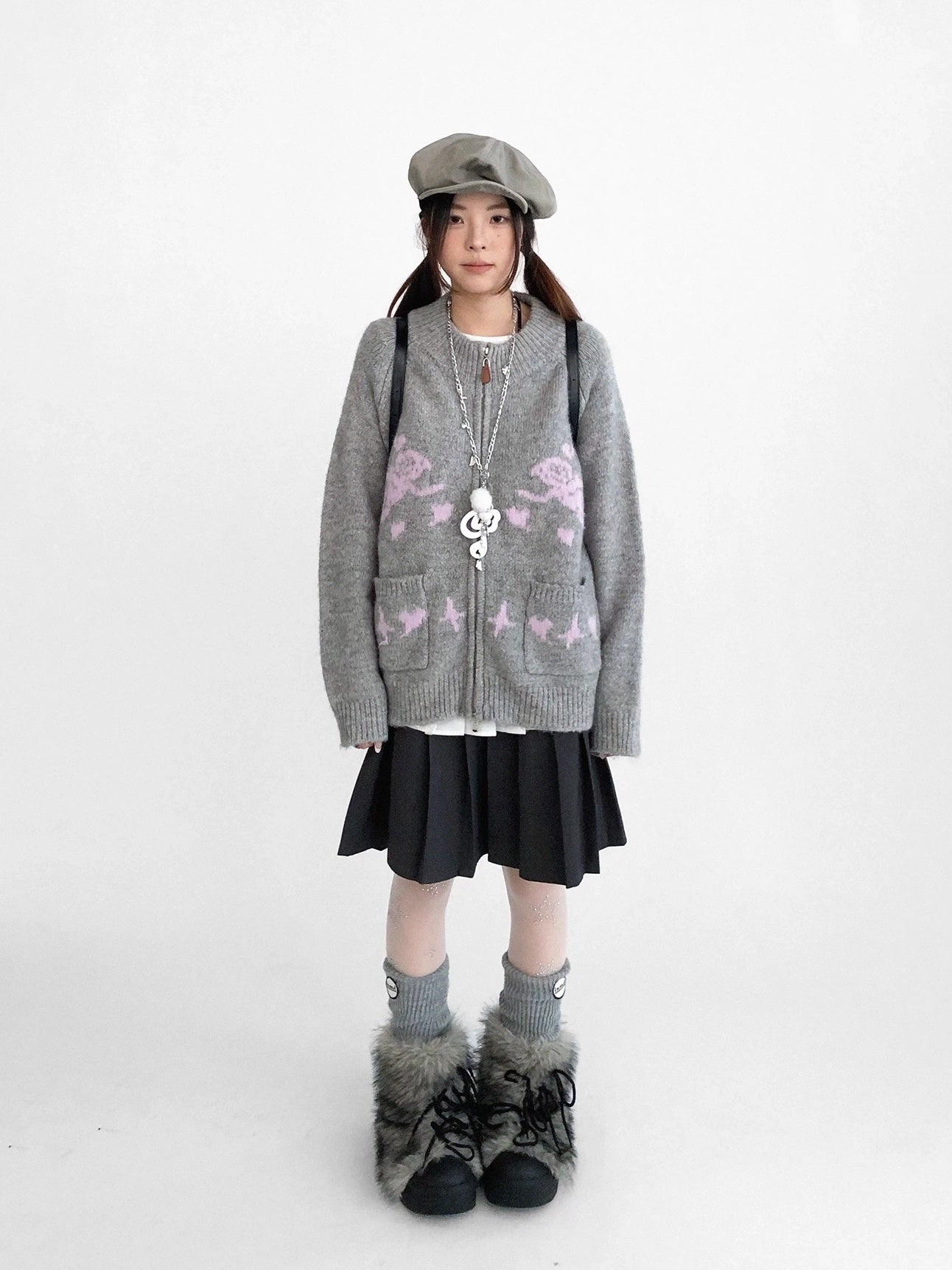 innomoood Cozy Thermal Commuter Loose Fit Pullover Round Neck Unisex Solid Knit Sweater