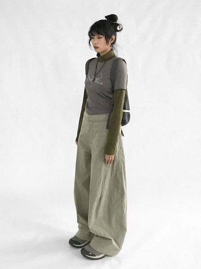 Crystal Rhinestone Color Block High Neck Tee