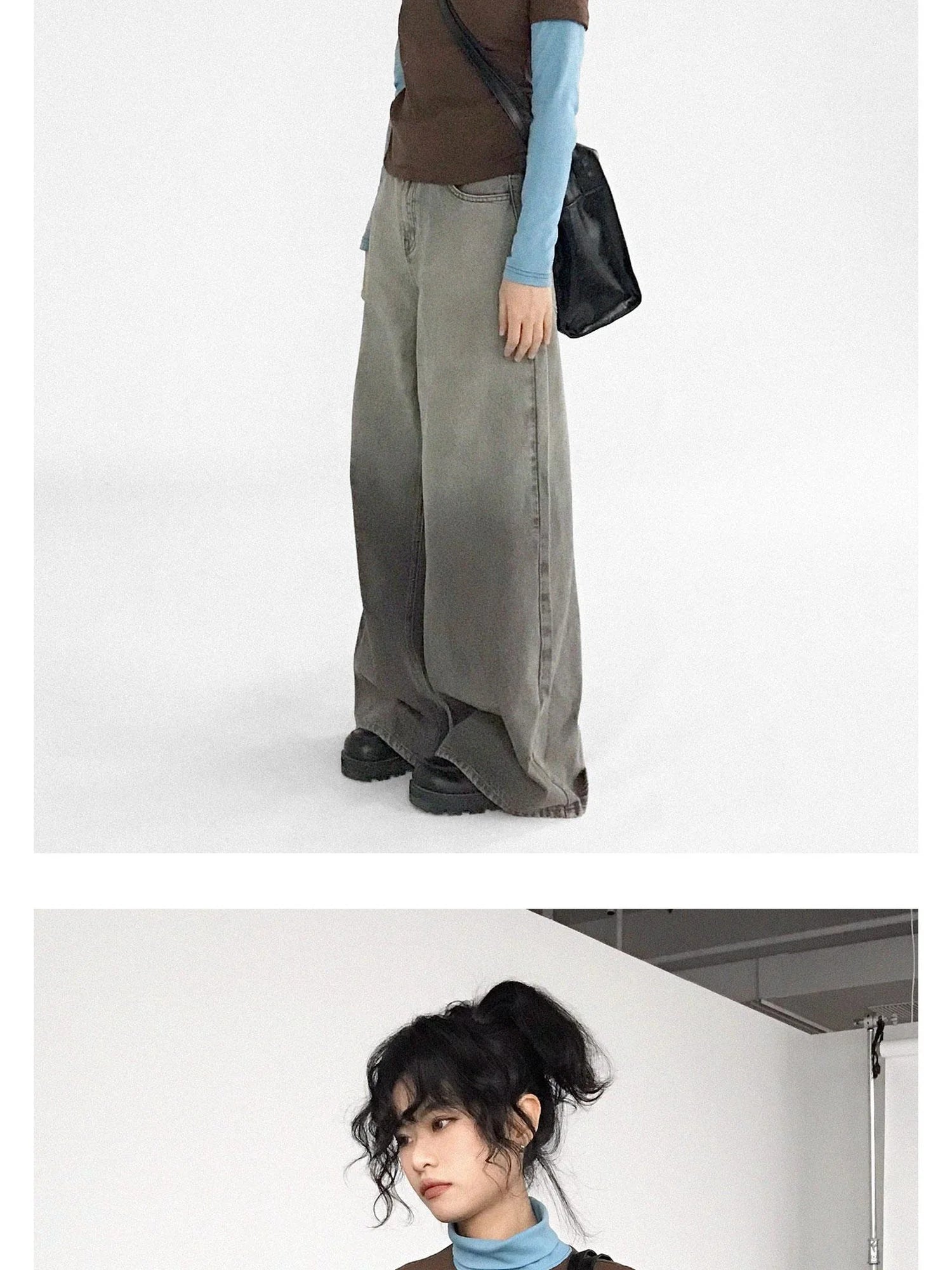 Crystal Rhinestone Color Block High Neck Tee