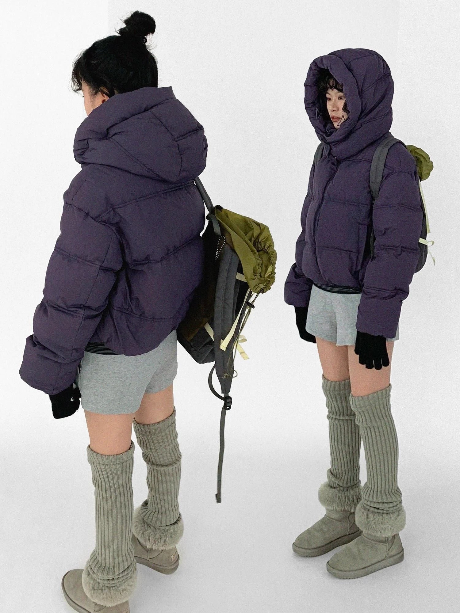 Detachable Hood Short Down Jacket