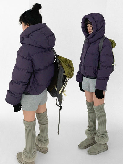 Detachable Hood Short Down Jacket