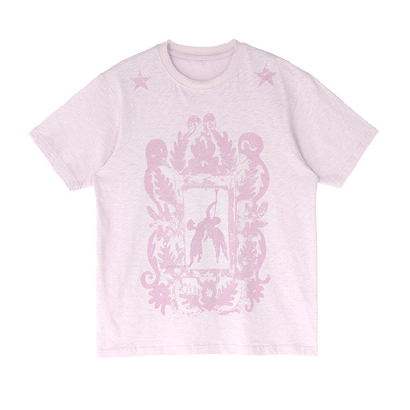 innomoood Distressed Angel Vintage Print Women&