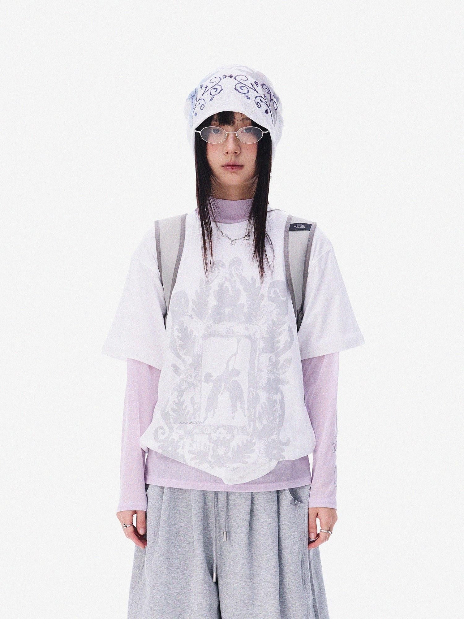 innomoood Distressed Angel Vintage Print Women&