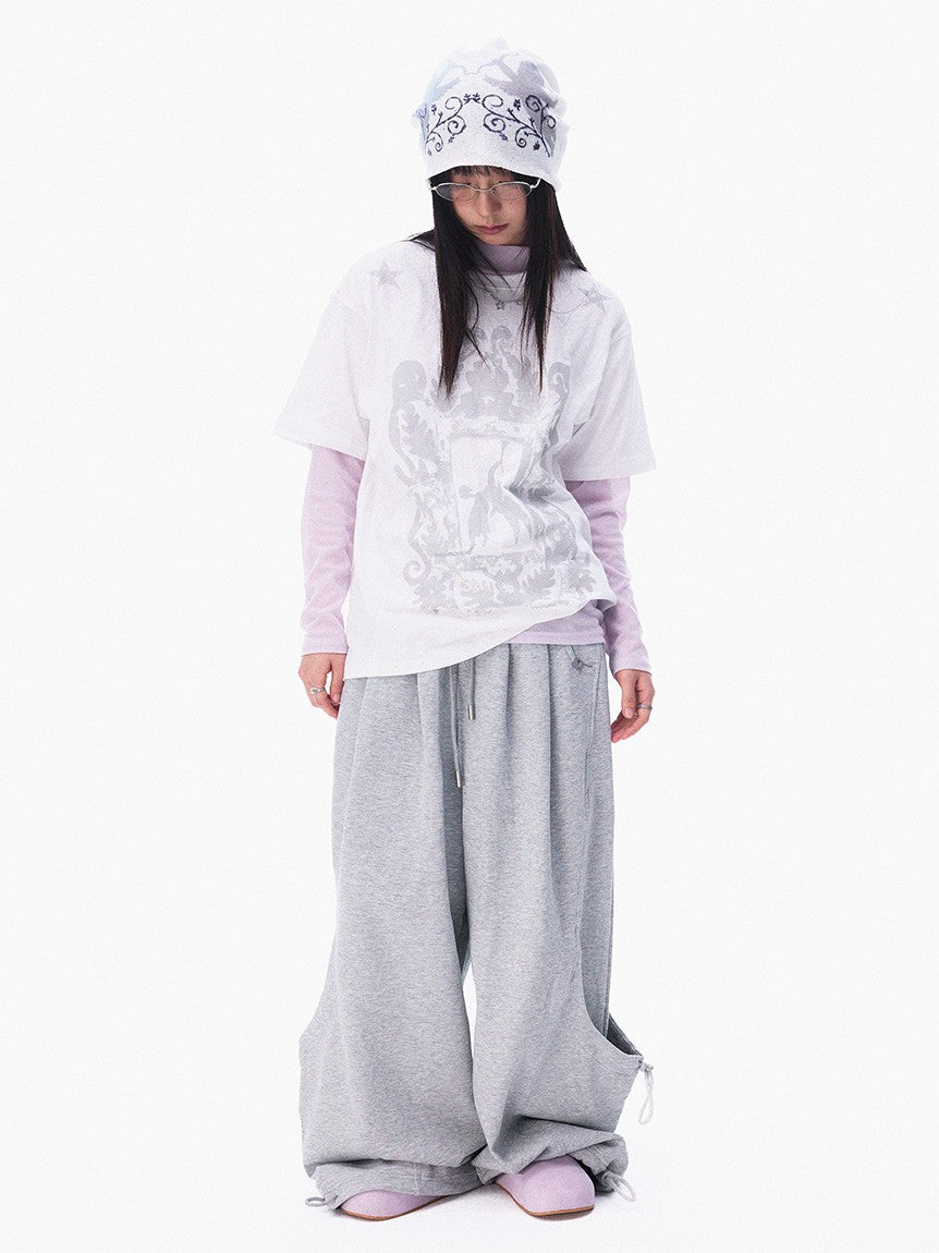 innomoood Distressed Angel Vintage Print Women&