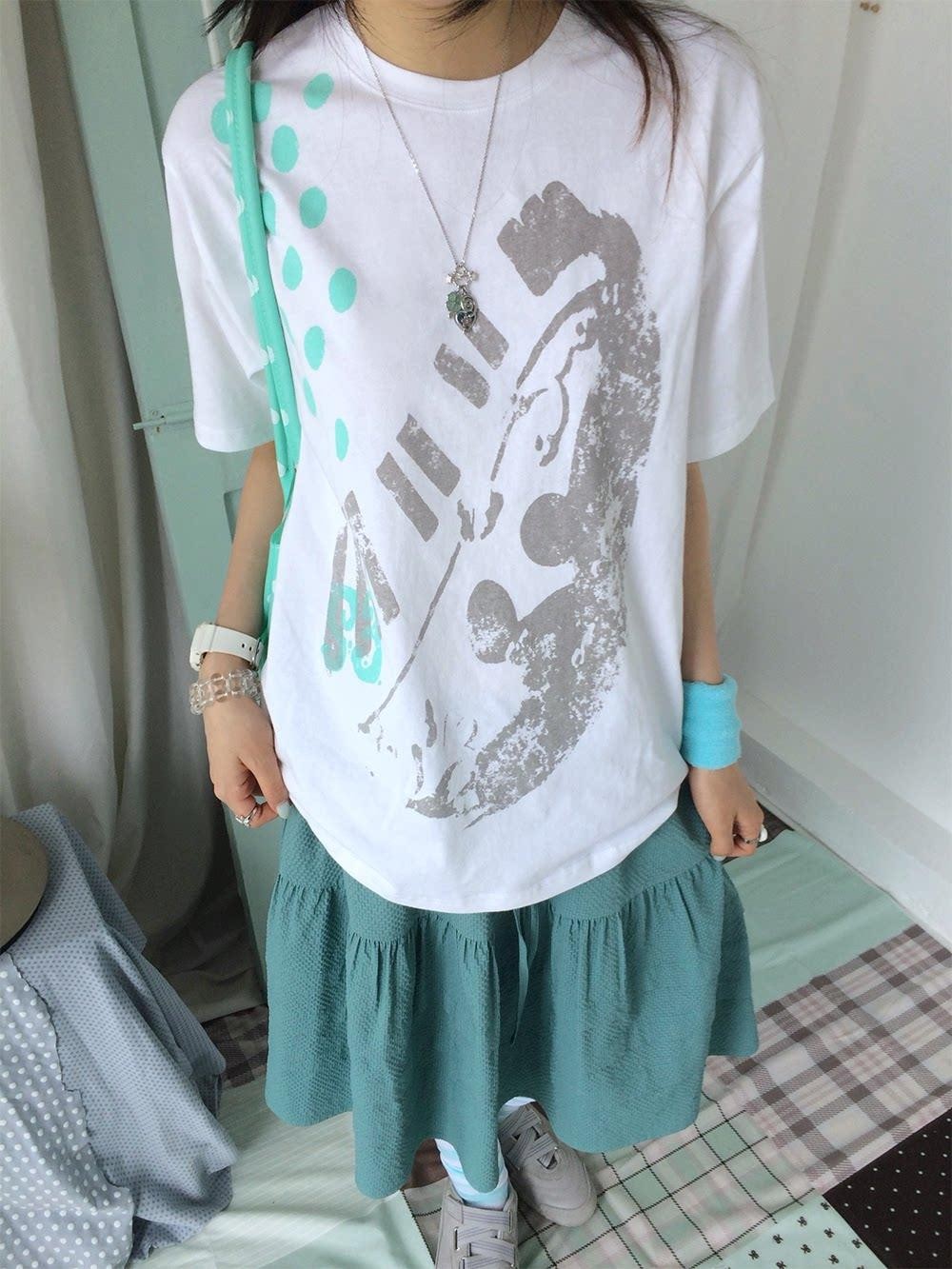 innomoood Distressed Print Colorblock Polka Dot Women&