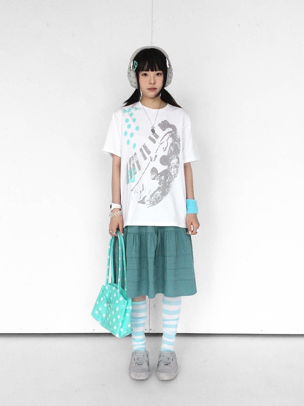 innomoood Distressed Print Colorblock Polka Dot Women&