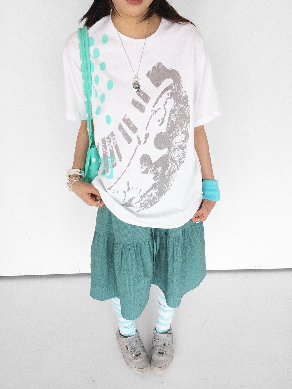 innomoood Distressed Print Colorblock Polka Dot Women&