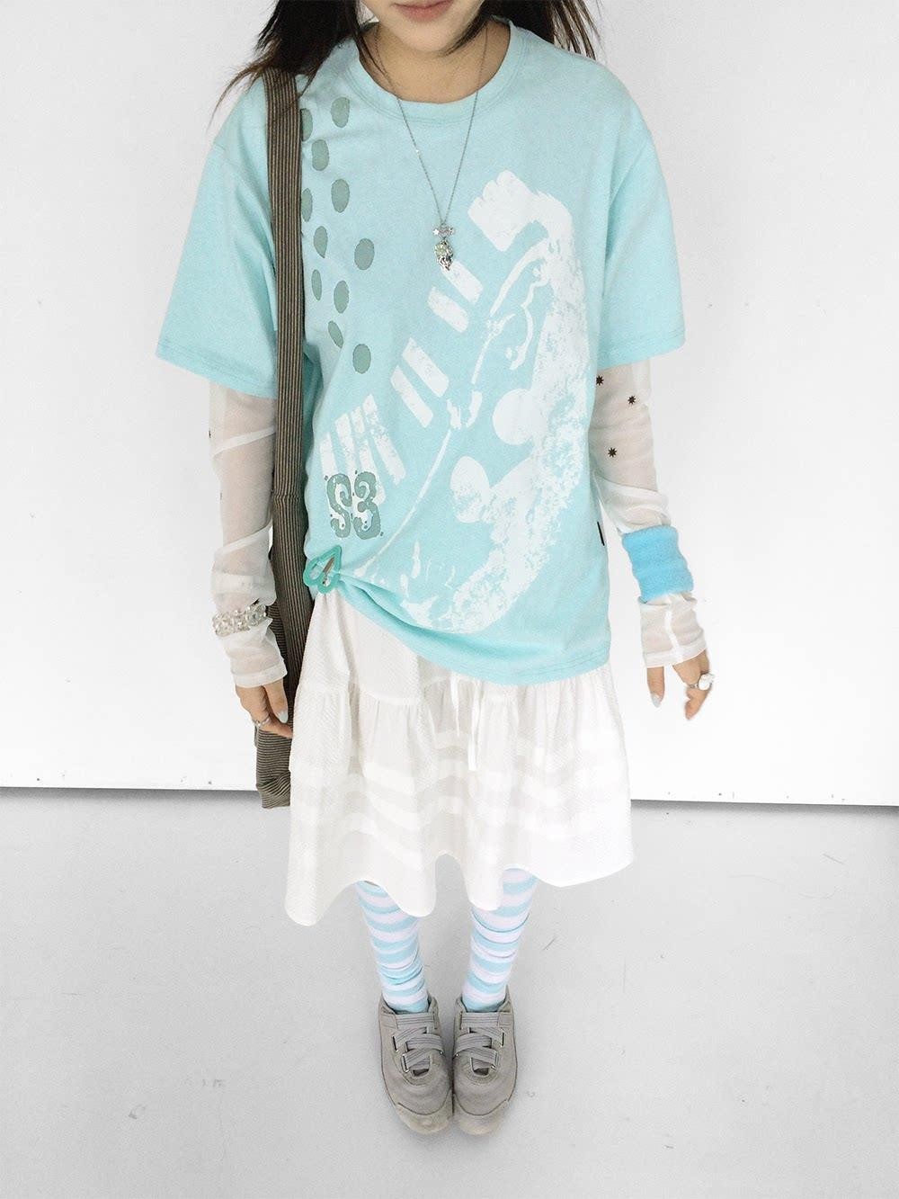 innomoood Distressed Print Colorblock Polka Dot Women&