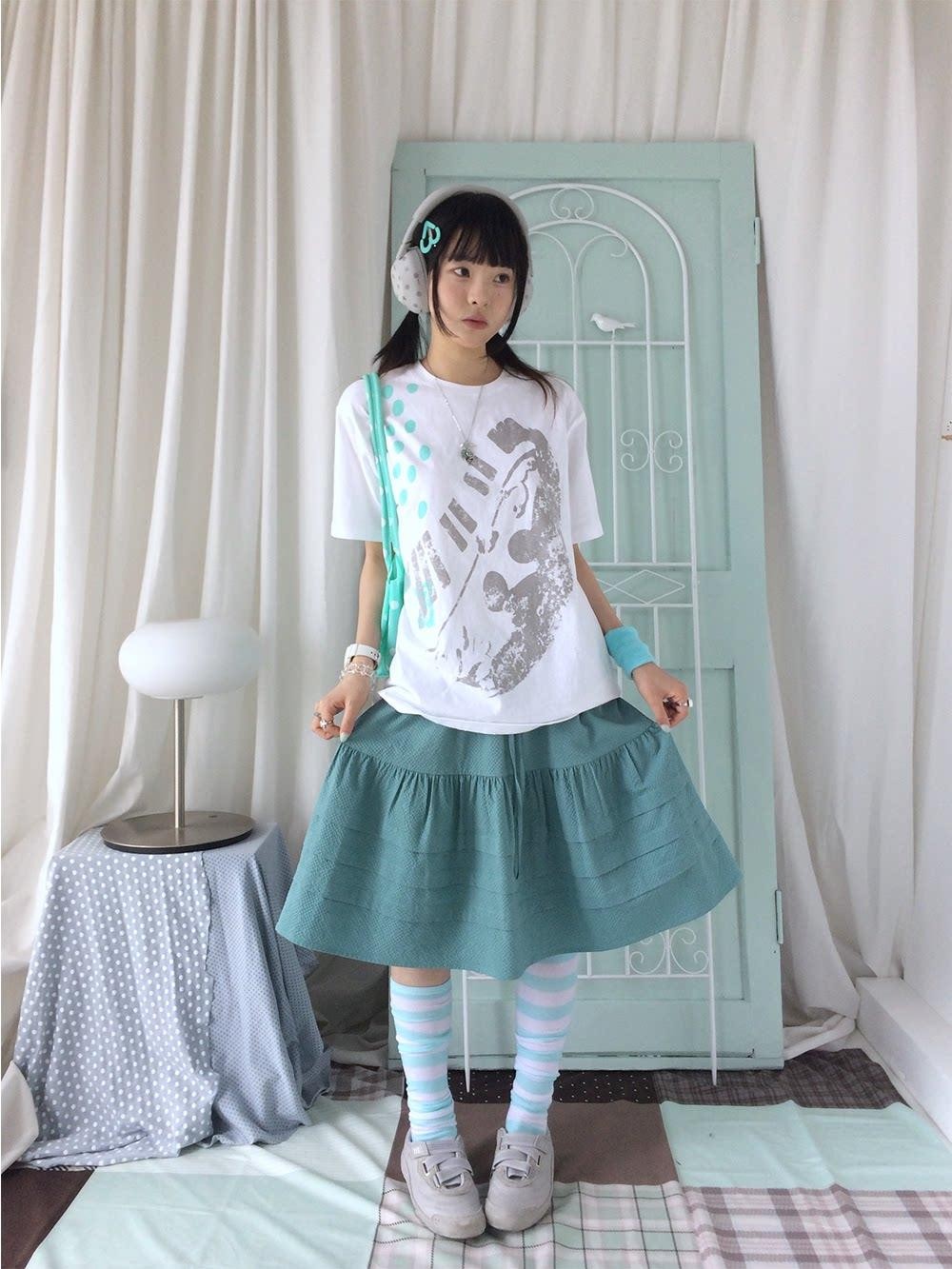 innomoood Distressed Print Colorblock Polka Dot Women&