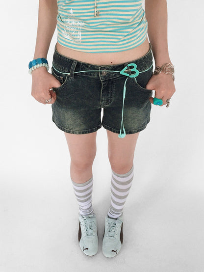innomoood Distressed Vintage Wash Low Waist Stretch Women&