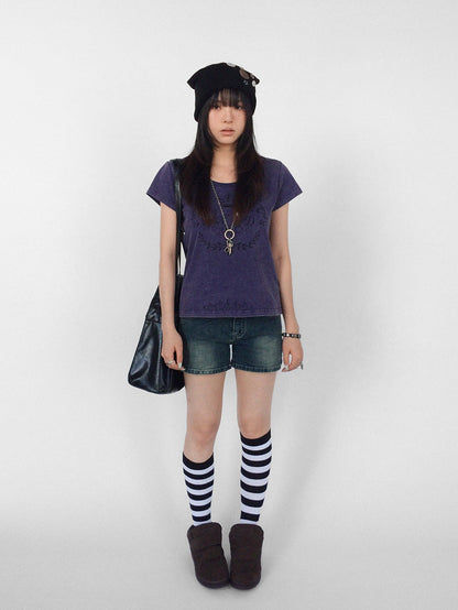 innomoood Distressed Vintage Wash Low Waist Stretch Women&