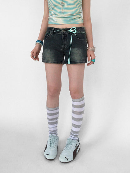 innomoood Distressed Vintage Wash Low Waist Stretch Women&