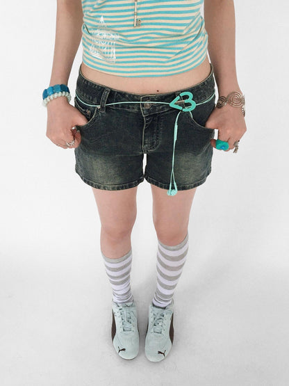 innomoood Distressed Vintage Wash Low Waist Stretch Women&