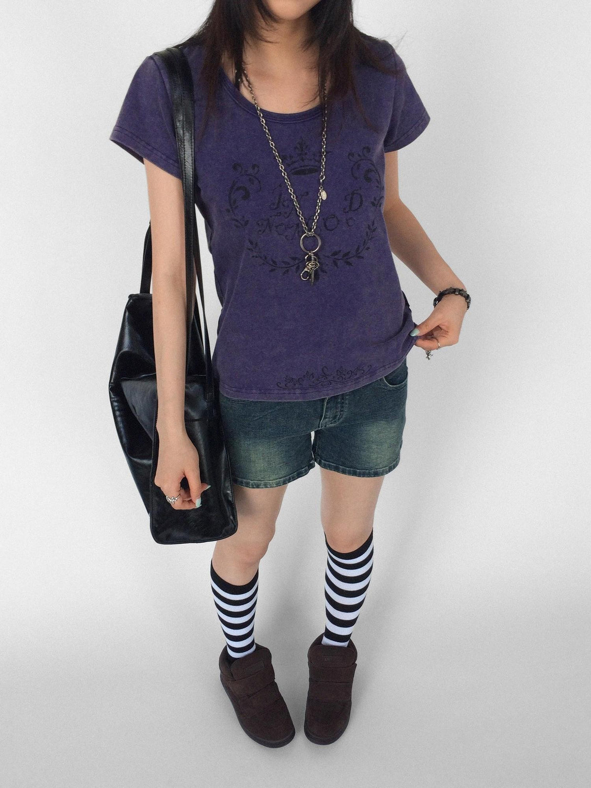 innomoood Distressed Vintage Wash Low Waist Stretch Women&