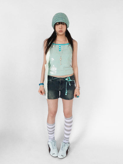 innomoood Distressed Vintage Wash Low Waist Stretch Women&