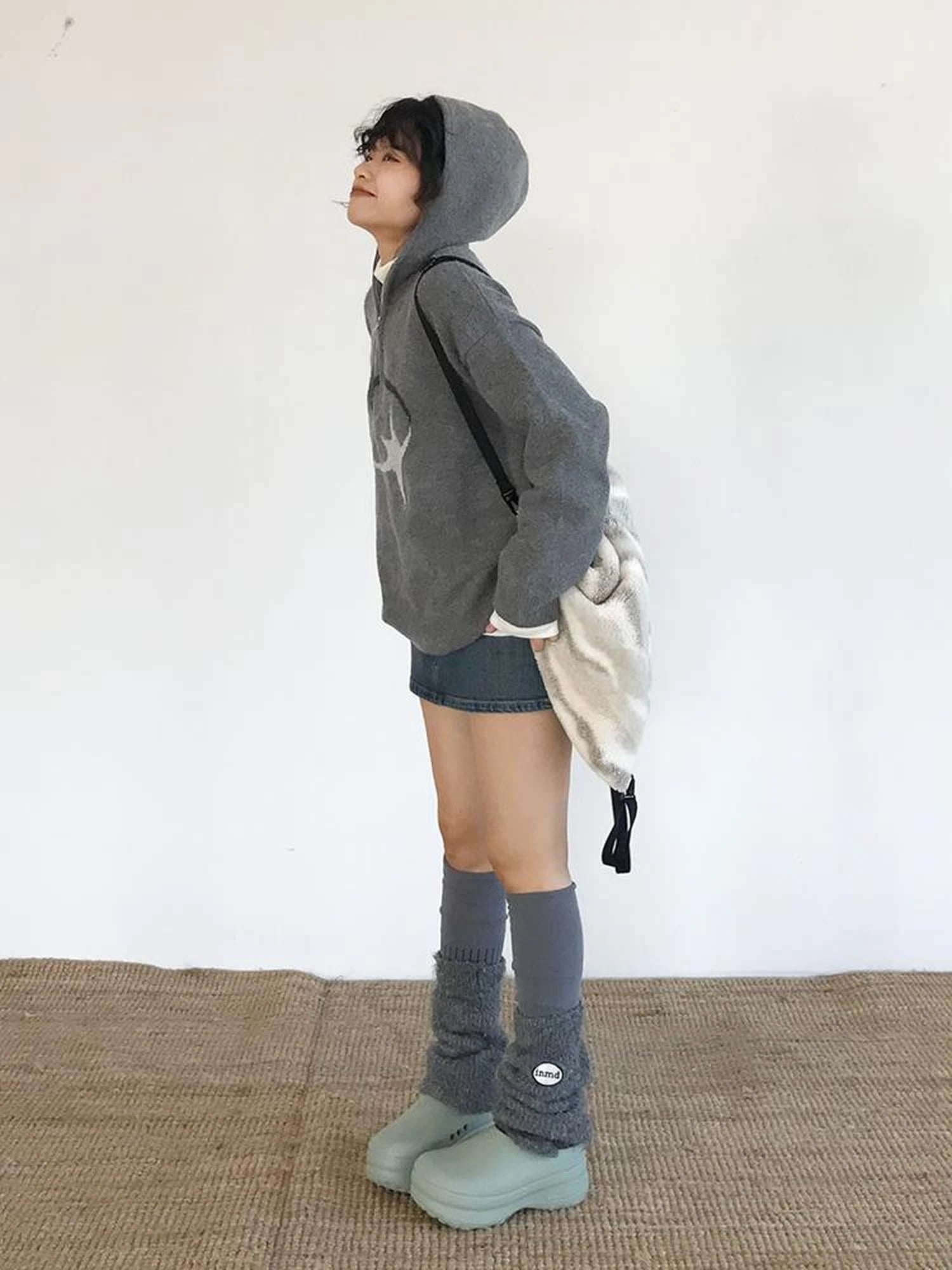 Double Star Orbit Hooded Sweater V-neck T-shirt Long Sleeve