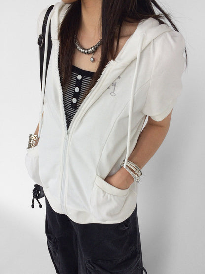 innomoood Embroidered Short Sleeve Solid Casual Women&