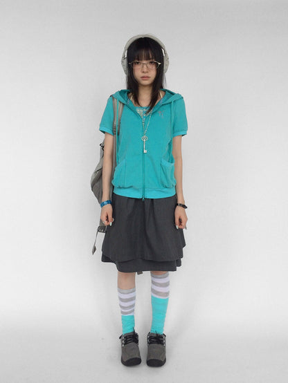 innomoood Embroidered Short Sleeve Solid Casual Women&