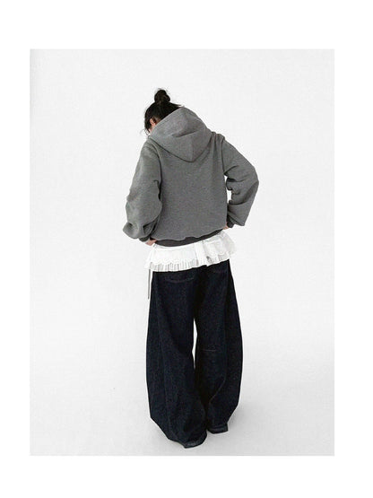 Embroidery Hooded Cardigan Short Jacket