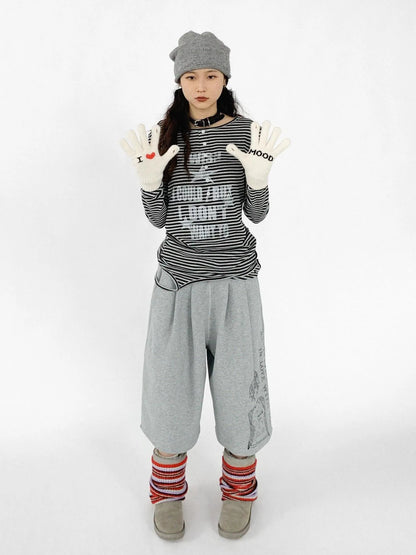 Emotional Touchscreen Wool Gloves With Heart Pattern