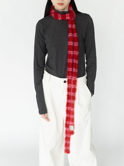 innomoood Feather Light Textured Scarf In Striped Colorblock
