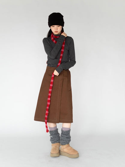 innomoood Feather Light Textured Scarf In Striped Colorblock