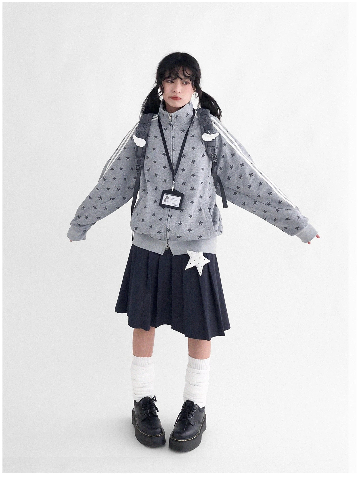 Fragment Star Print Hooded Sweatshirt