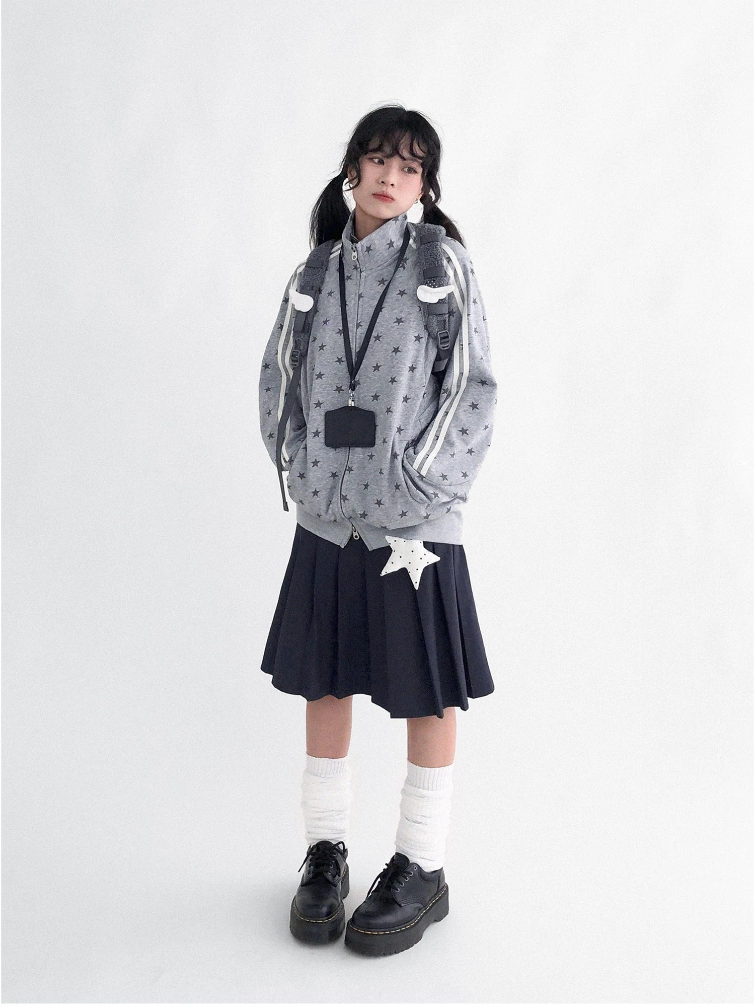 Fragment Star Print Hooded Sweatshirt