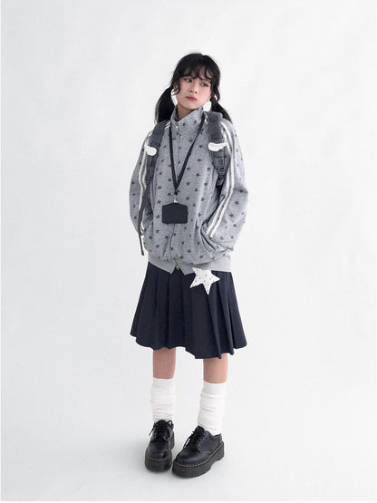 Fragment Star Print Hooded Sweatshirt