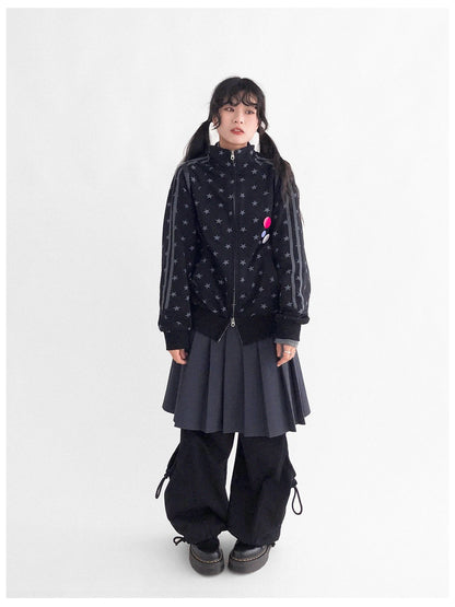 Fragment Star Print Hooded Sweatshirt