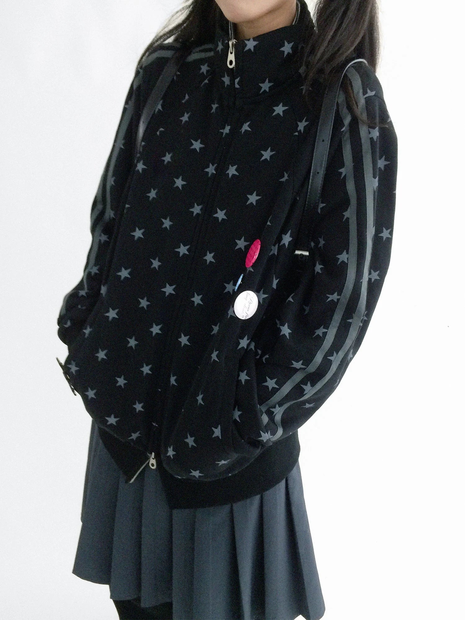 Fragment Star Print Hooded Sweatshirt