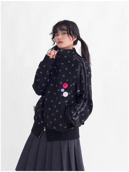 innomoood Fragment Star Print Hooded Sweatshirt