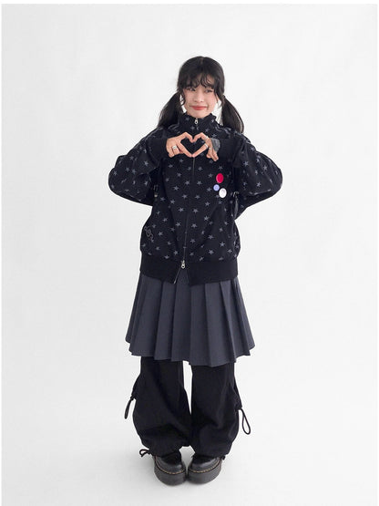 Fragment Star Print Hooded Sweatshirt