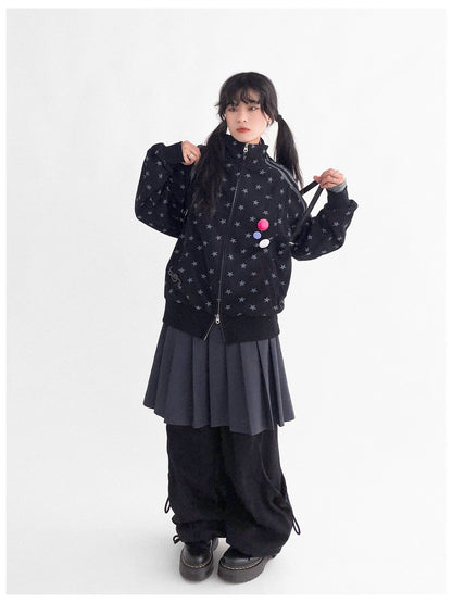 Fragment Star Print Hooded Sweatshirt