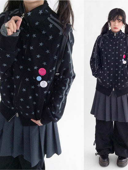 innomoood Fragment Star Print Hooded Sweatshirt