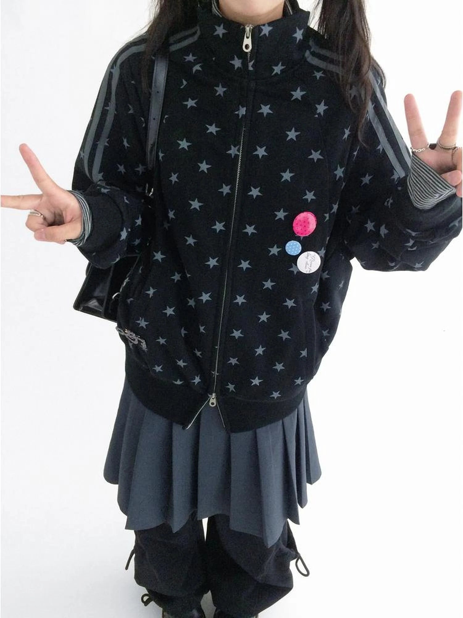 Fragment Star Print Hooded Sweatshirt