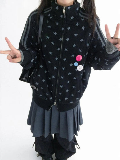 Fragment Star Print Hooded Sweatshirt