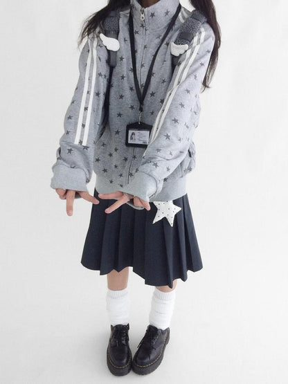 innomoood Fragment Star Print Hooded Sweatshirt