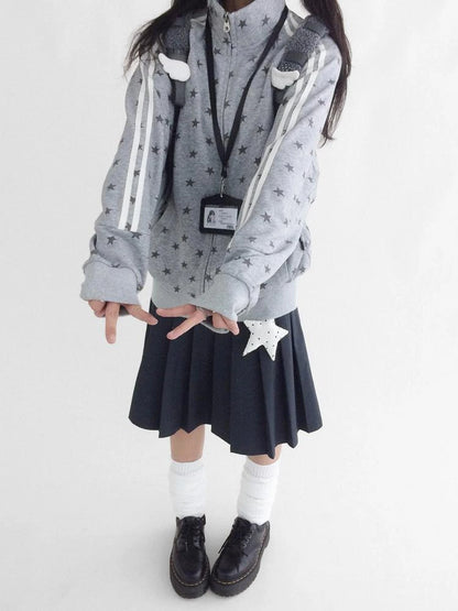 Fragment Star Print Hooded Sweatshirt