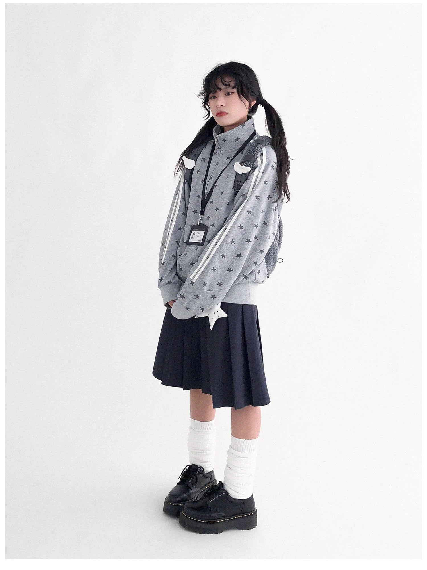 Fragment Star Print Hooded Sweatshirt