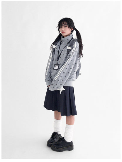 Fragment Star Print Hooded Sweatshirt