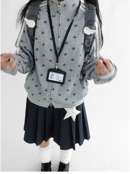 Fragment Star Print Hooded Sweatshirt