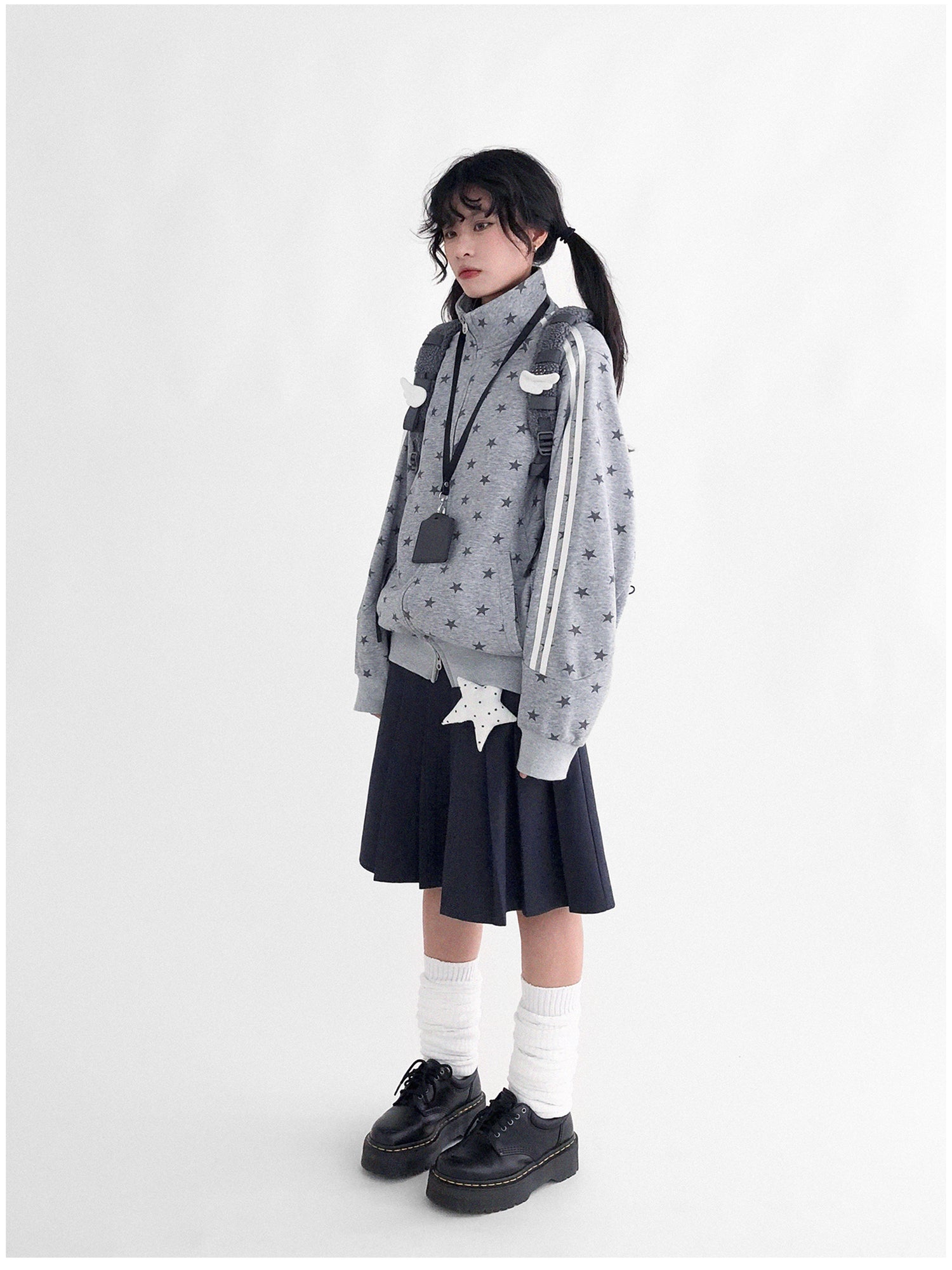 innomoood Fragment Star Print Hooded Sweatshirt