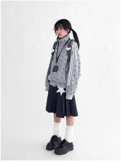 Fragment Star Print Hooded Sweatshirt