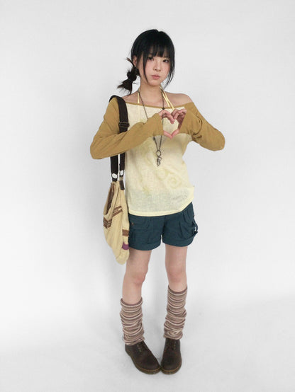 innomoood Gecko Print Color Block Raglan Sleeve Women&