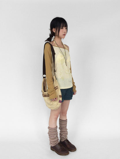 innomoood Gecko Print Color Block Raglan Sleeve Women&