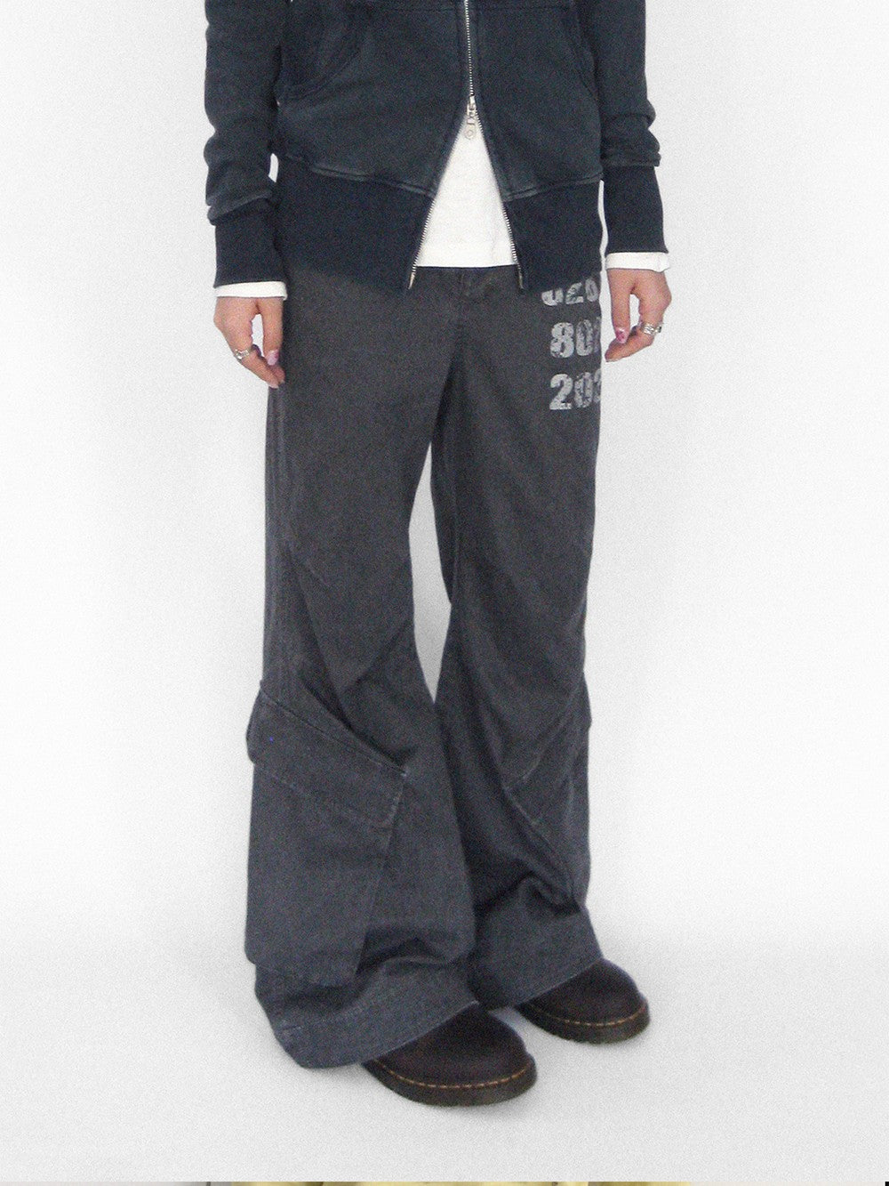 innomoood Geometric Print Washed Flared Women&