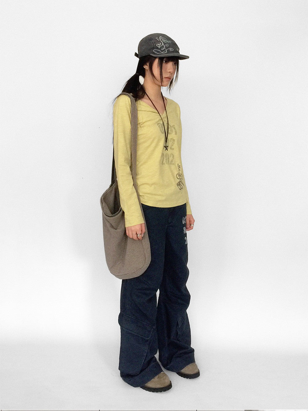 innomoood Geometric Print Washed Flared Women&