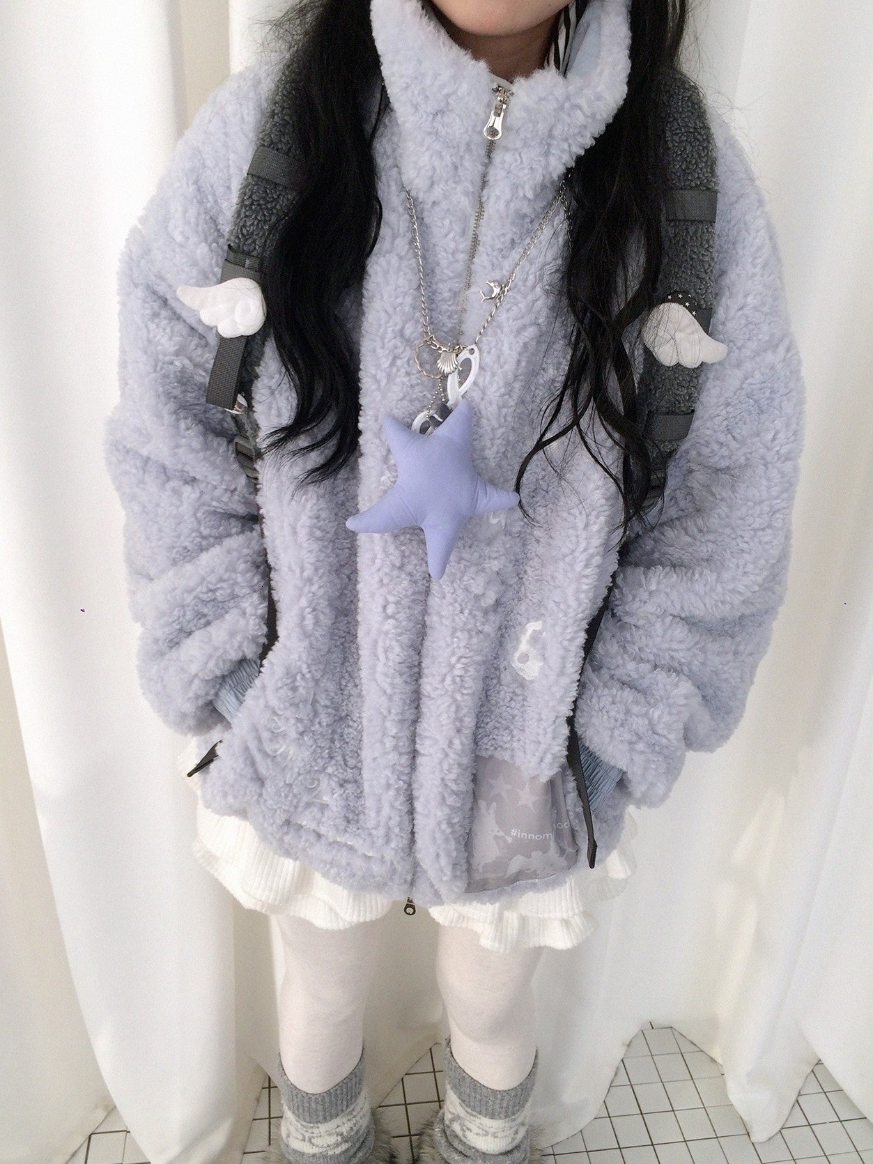 innomoood Glacier Blue Embroidered Printed Applique Women&